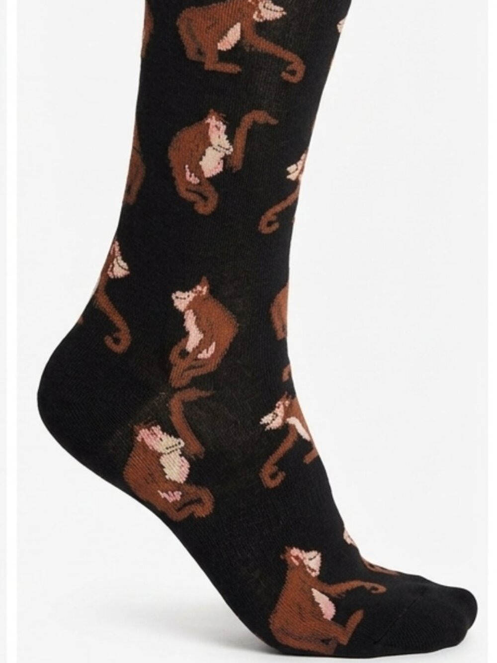 HOTSOX Men's Monkey Crew Socks Black Novelty Size 6-12.5 Fathers Day Fun Gift